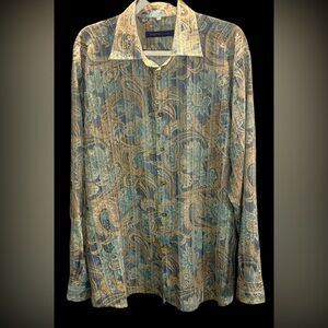 Gorgeous GEORG ROTH Mens Vintage Paisley Button Down Front Shirt  XL